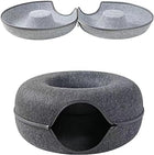 Cat Donut Felt Tunnel Bed